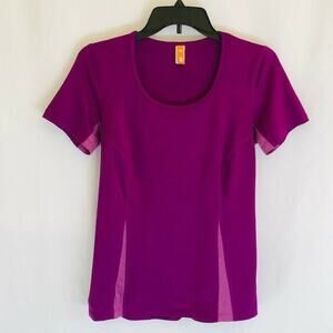 Lucy Top workout purple athletic fit short sleeve Shirt running hiking yoga XS